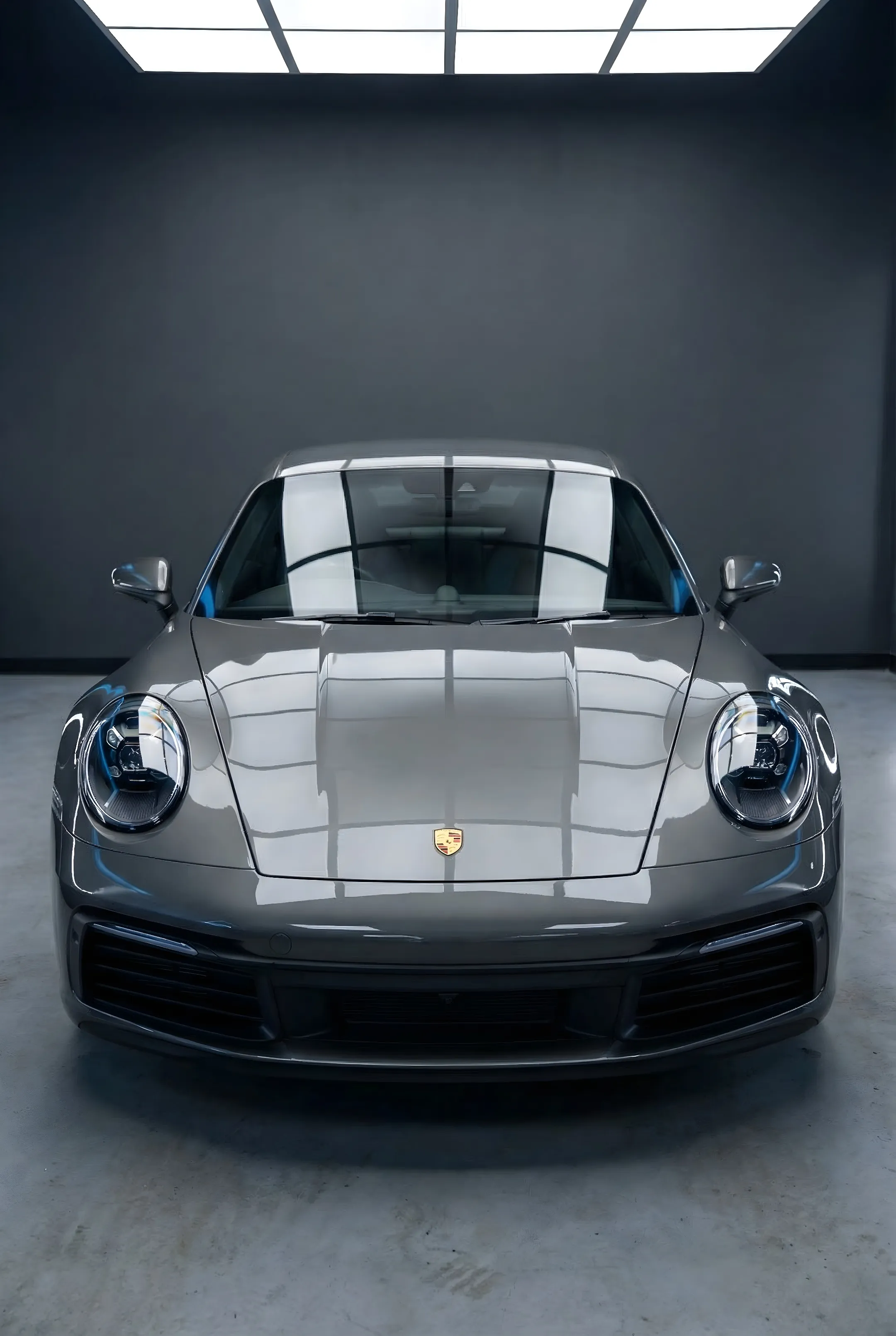 Auto met PPF aangebracht op de neus — onzichtbare bescherming