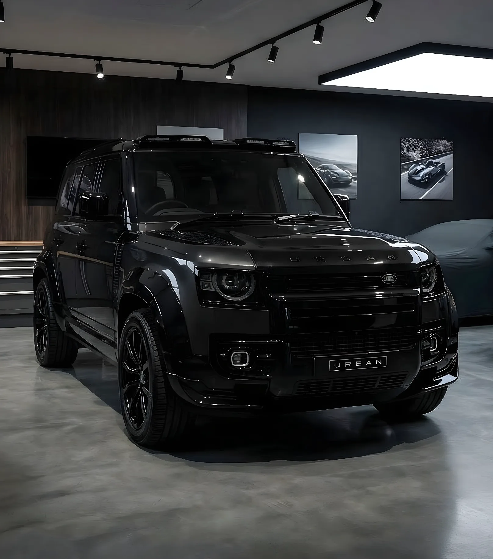 Urban Automotive Defender in showroom